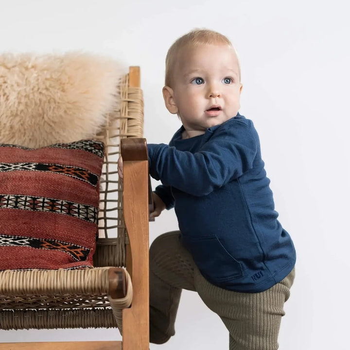 Nui Organics baby boy clothes Merino Crew