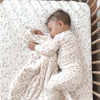 Bamboo Gunamuna crib sheets with Poise design