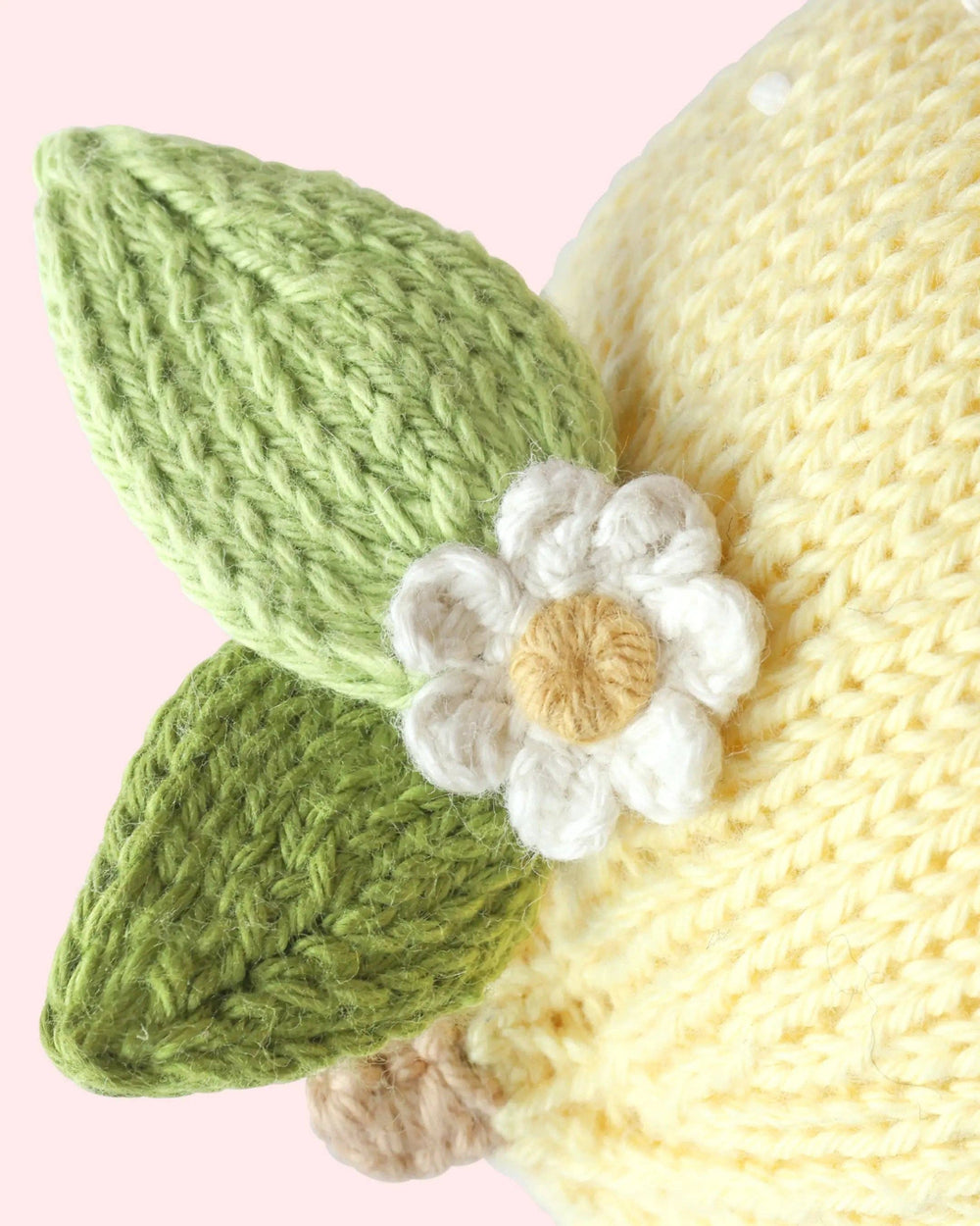 Cuddle + Kind Baby Lemon, hand-knit lemon plush toy for babies