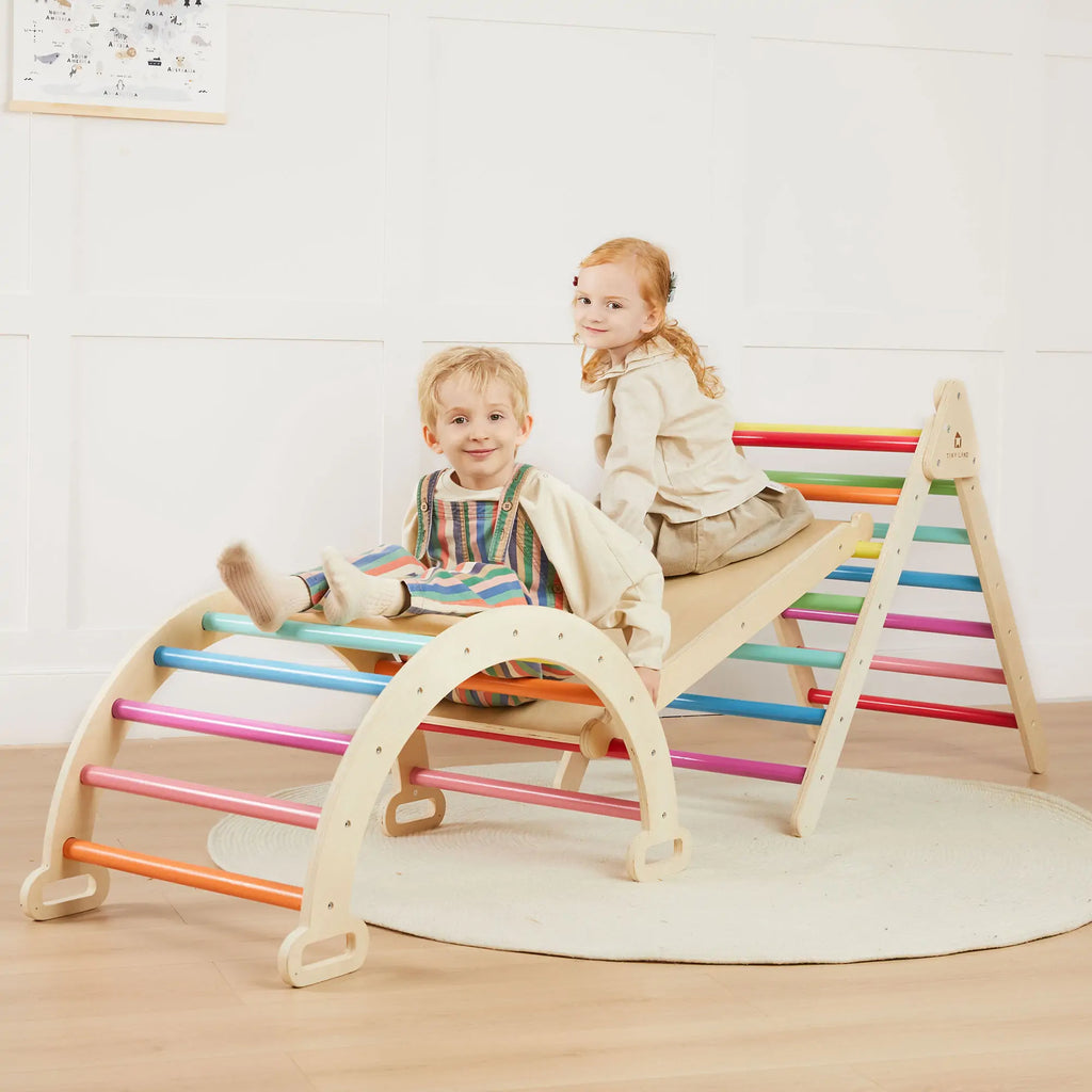 Tiny Land® 7-in-1 Rainbow Climbing Set wooden toys