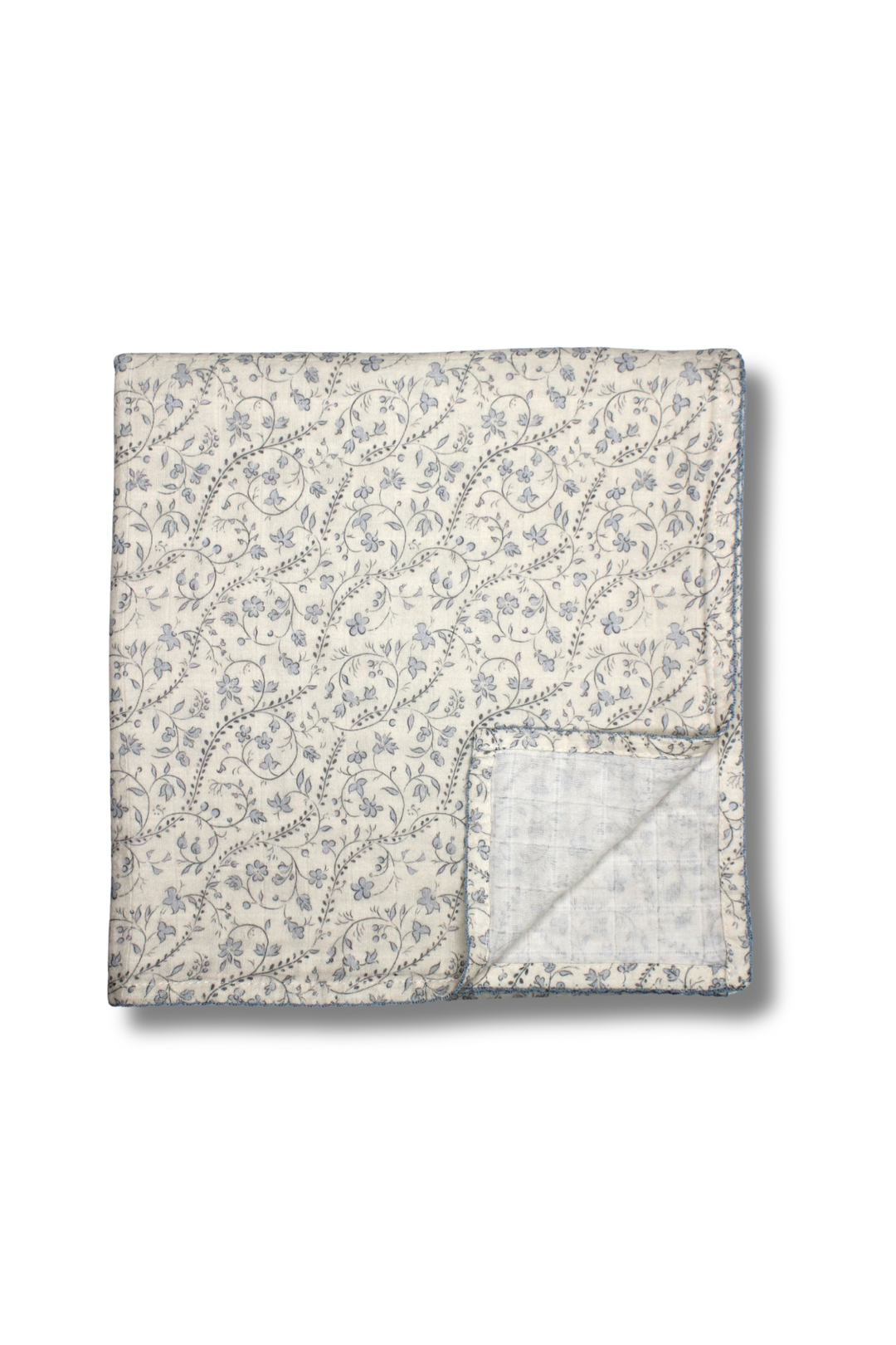 Little Threads bluebell heirloom vine muslin baby blanket, organic cotton swaddle blanket for newborn comfort and breathable nursery bedding