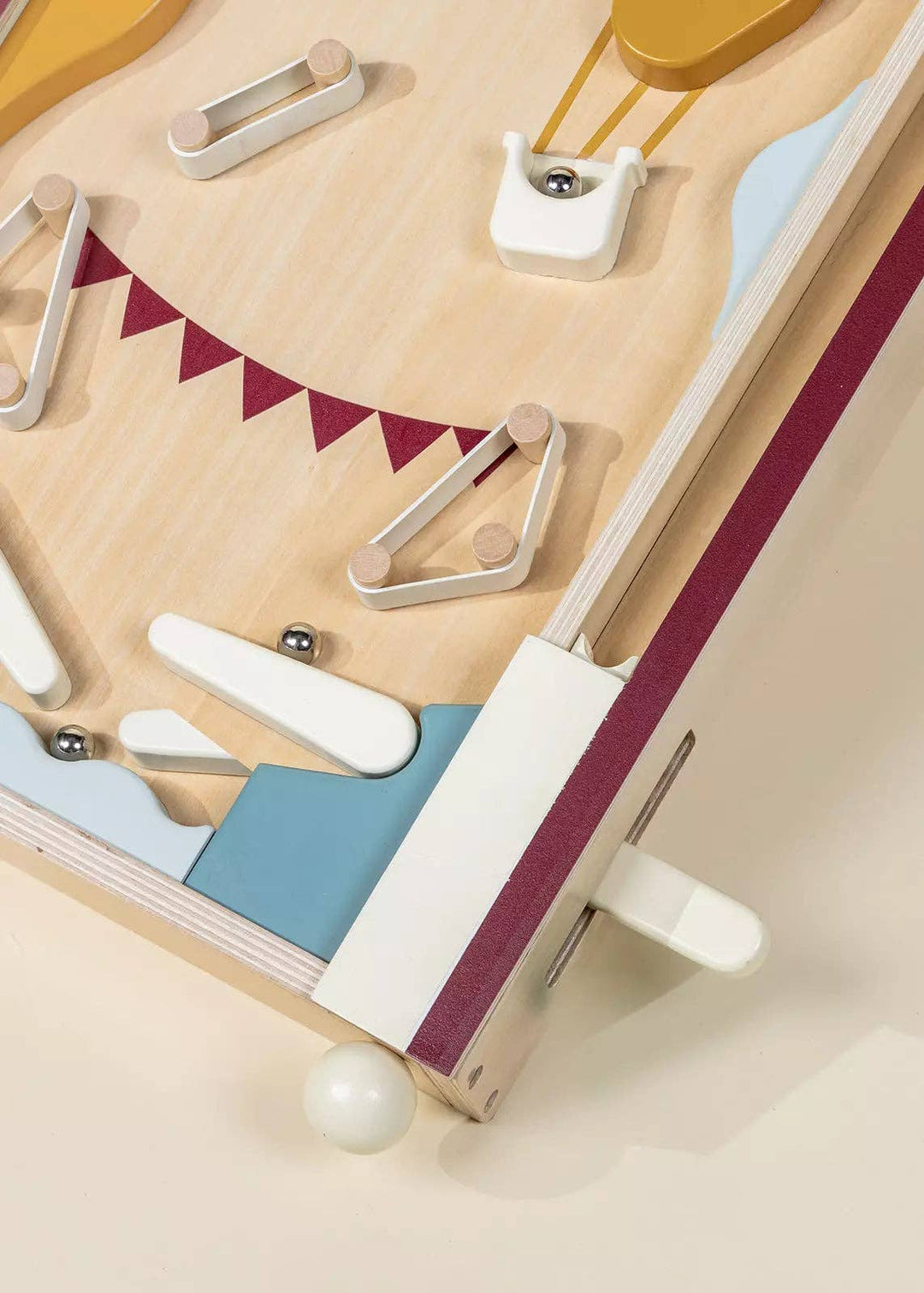 Encourage hand-eye coordination with the Coco Village Wooden Play Pinball Machine, a skill-building wooden toy for curious kids.