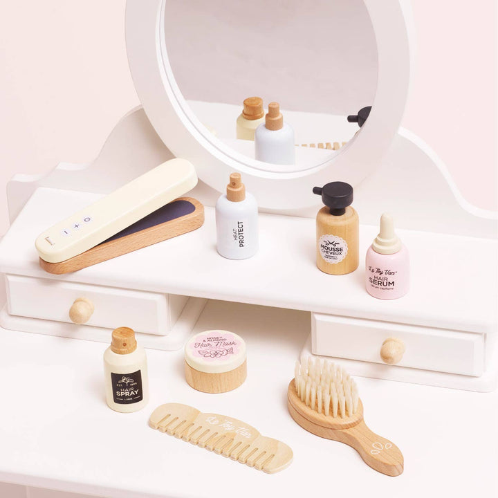 Le Toy Van Hair Care & Straighteners Set, an educational toy that makes hairstyling fun for little ones.