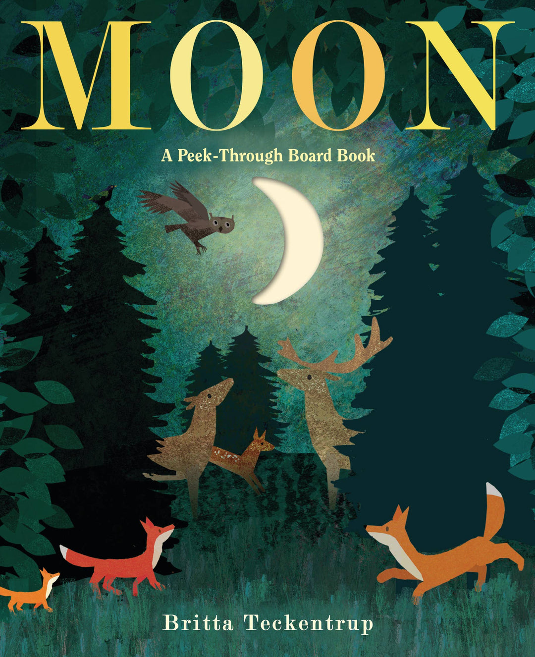 Peek-through board book Moon by Britta Teckentrup, baby book about moon phases