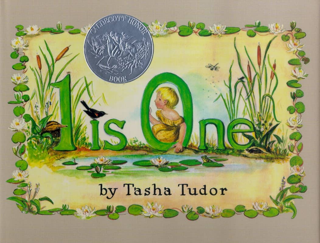 Simon & Schuster 1 Is One Caldecott Honor counting picture book cover by Tasha Tudor