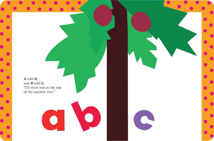 Bold colorful ABC illustration from Chicka Chicka Boom Boom classic alphabet book