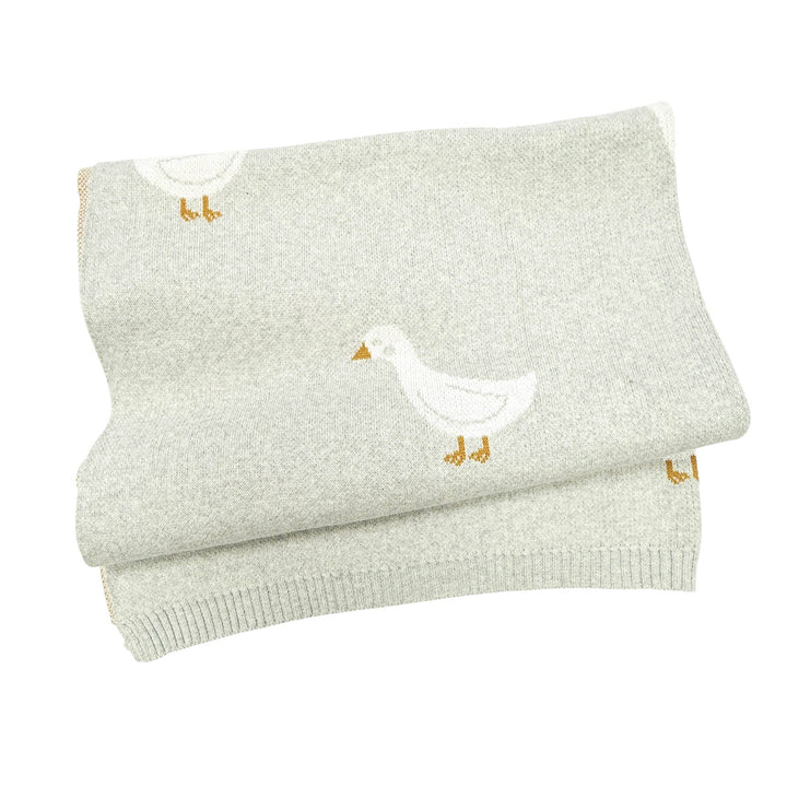 Keep babies warm with Viverano Organics Duck Waddle Baby Blanket, ideal baby girl blankets for naps or stroller rides.