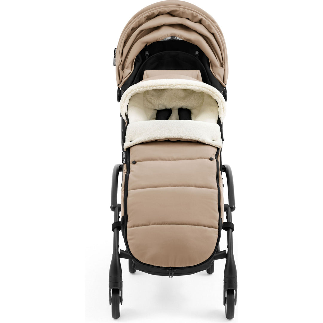 Taupe YOYO Footmuff by Stokke, water-repellent stroller footmuff