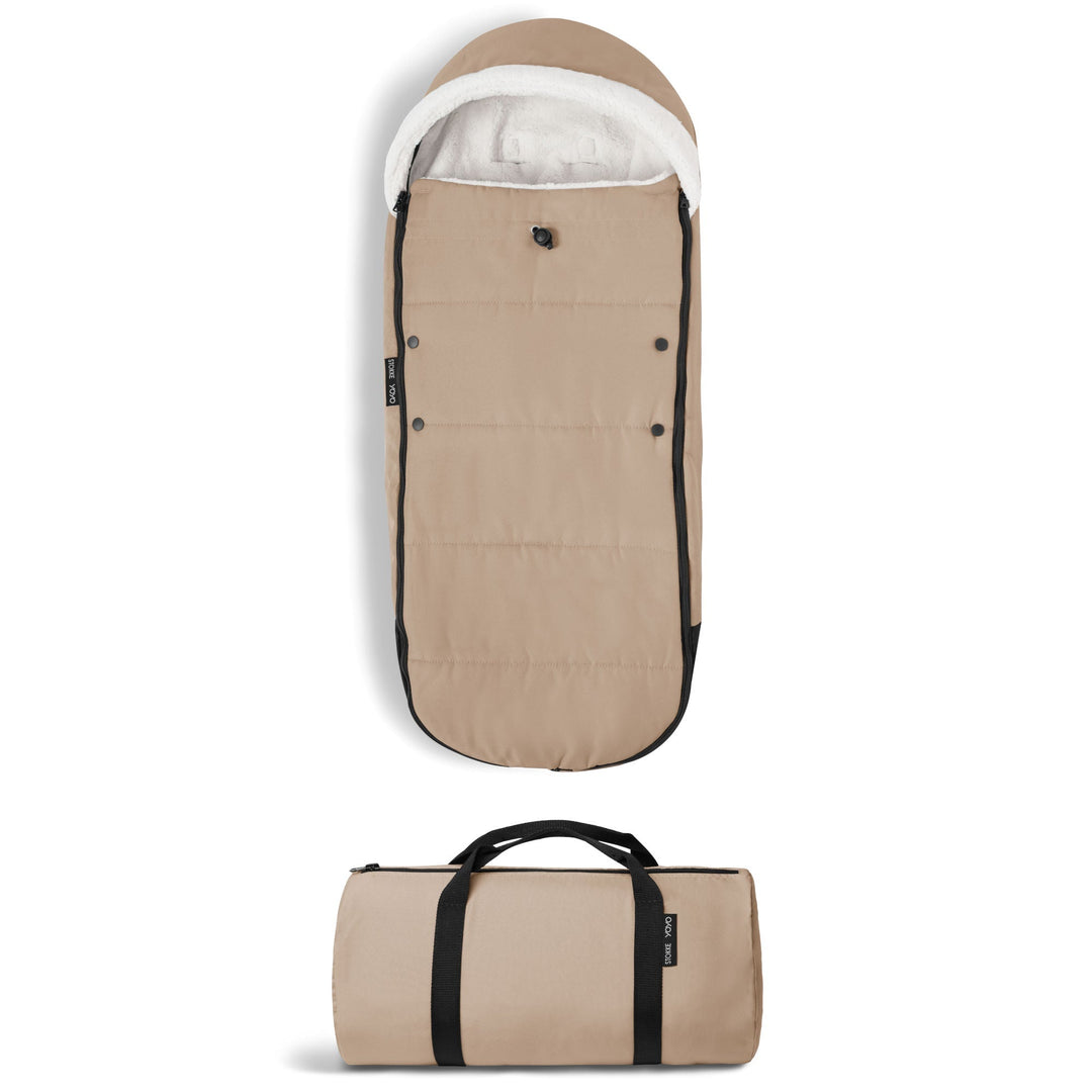 Stokke YOYO Footmuff in Taupe, fleece-lined stroller footmuff