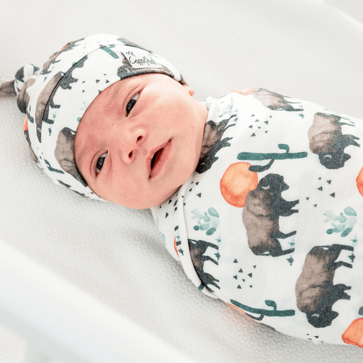 Baby shower gift idea: Copper Pearl Bison oversized knit swaddle blanket