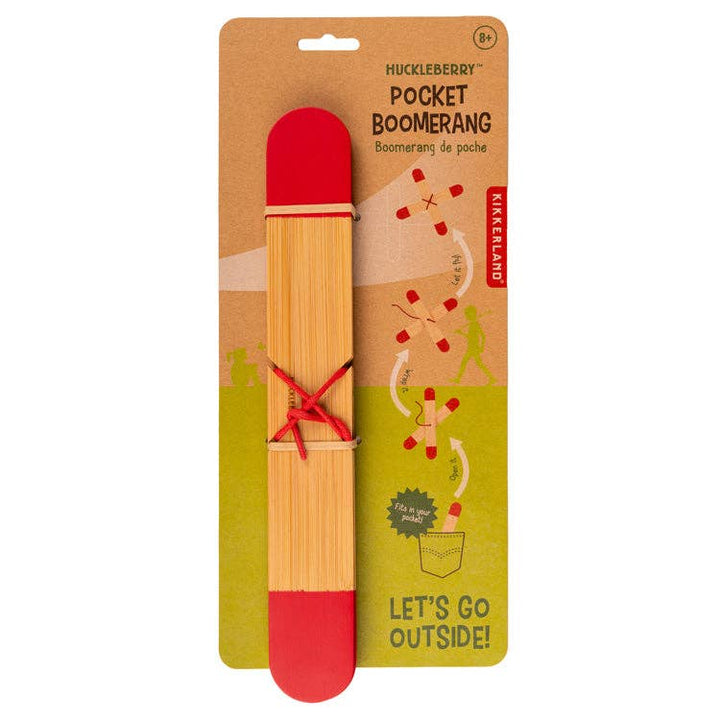 Huckleberry Pocket Boomerang children's outdoor toy in package