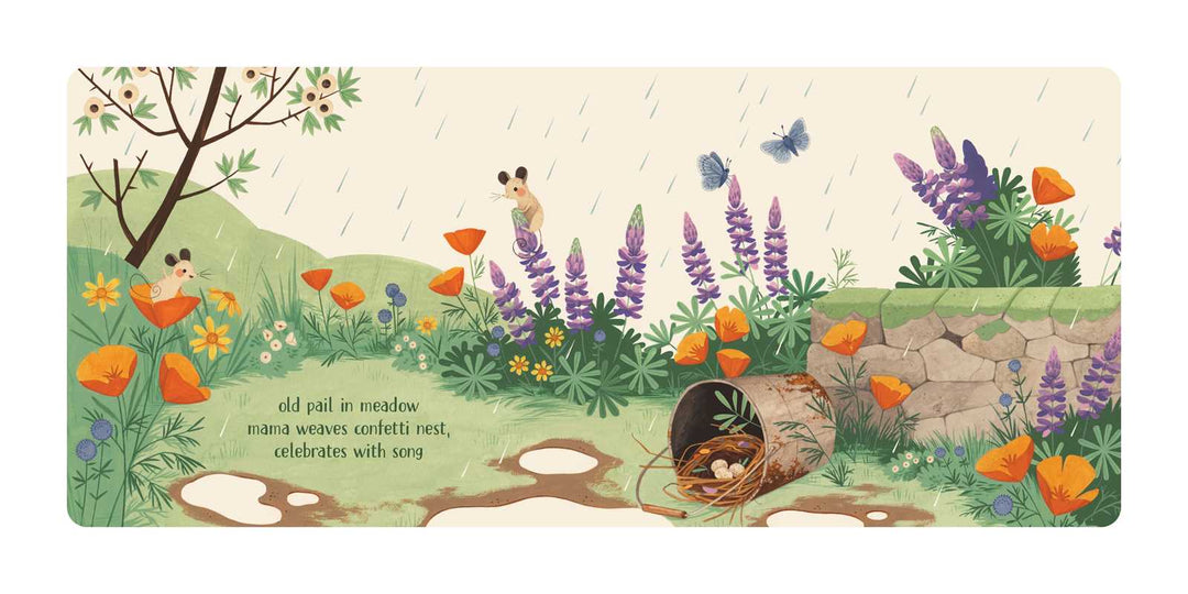 Sweet illustrated spread from Peek-A-Boo Haiku interactive read-aloud for toddlers
