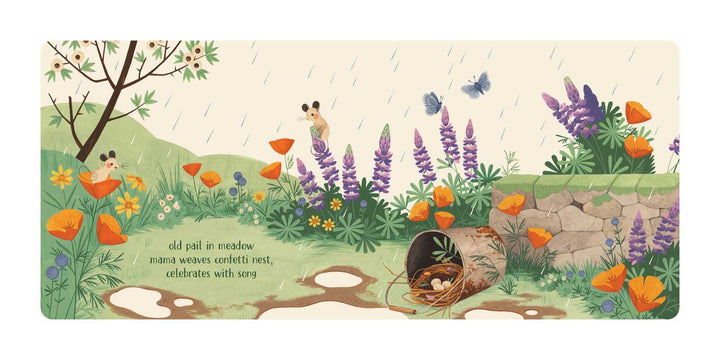 Sweet illustrated spread from Peek-A-Boo Haiku interactive read-aloud for toddlers