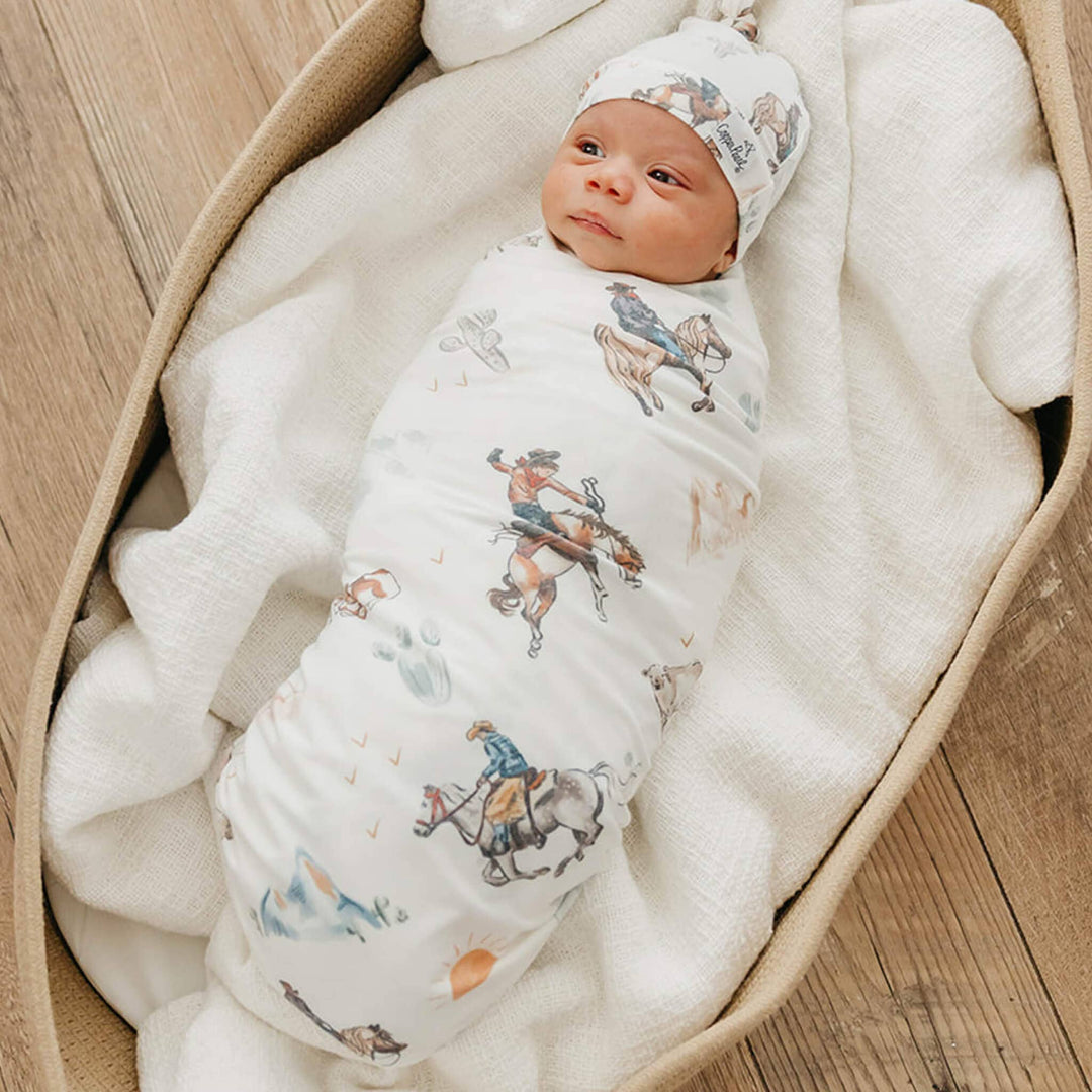 Copper Pearl Boone Knit Swaddle Blanket — soft newborn receiving blanket for baby
