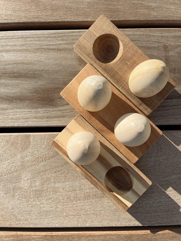 All Wooden Elements egg shaker montessori toy