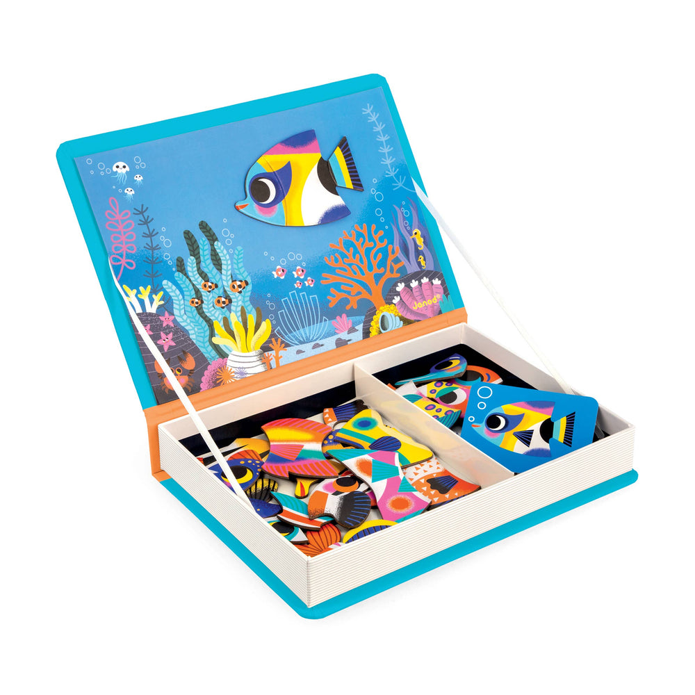 Magnet toys for kids tropical fish scene by Janod with template cards