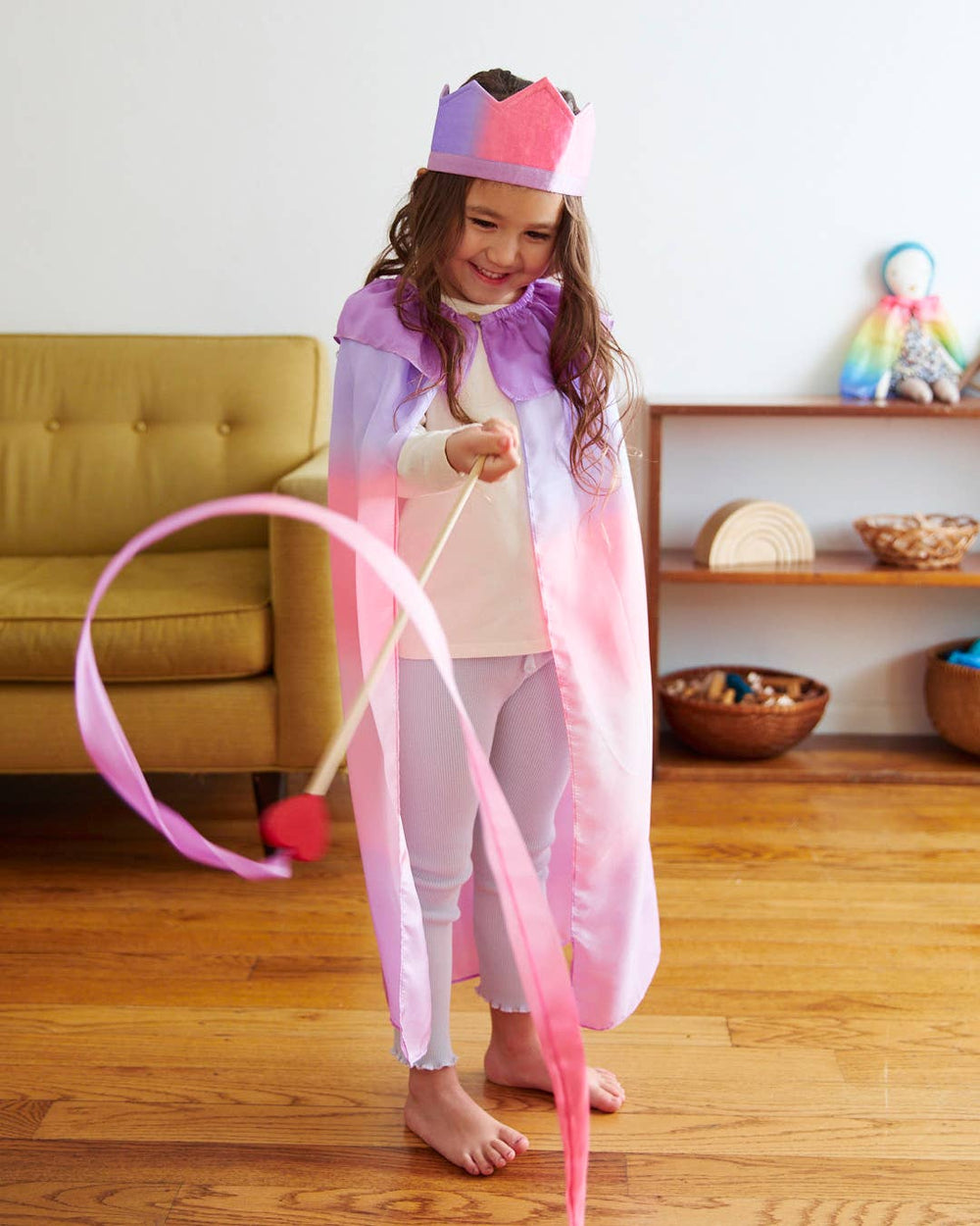 heart shaped pink childrens streamer wand by sarah silks 