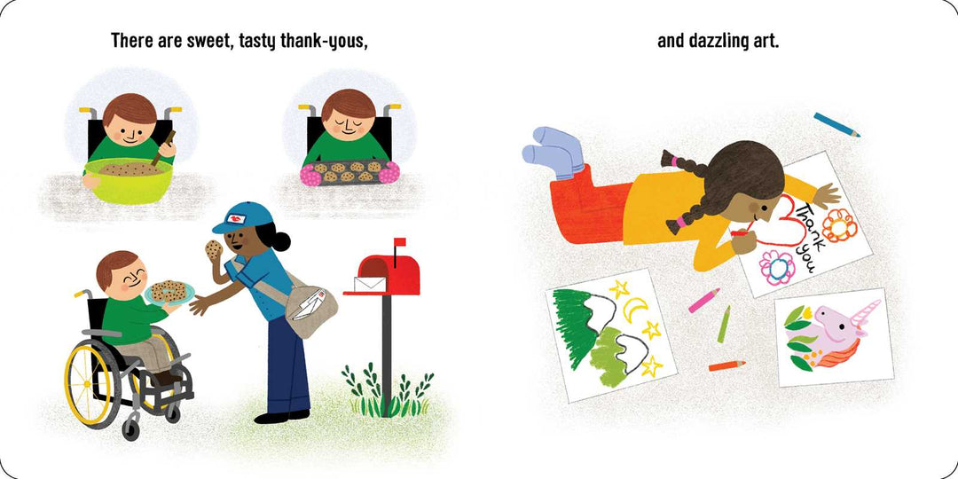 Building gratitude page from Thank You Book children's board book Simon & Schuster