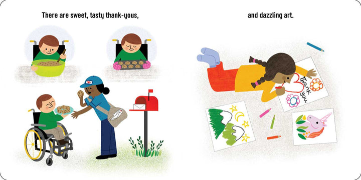Building gratitude page from Thank You Book children's board book Simon & Schuster
