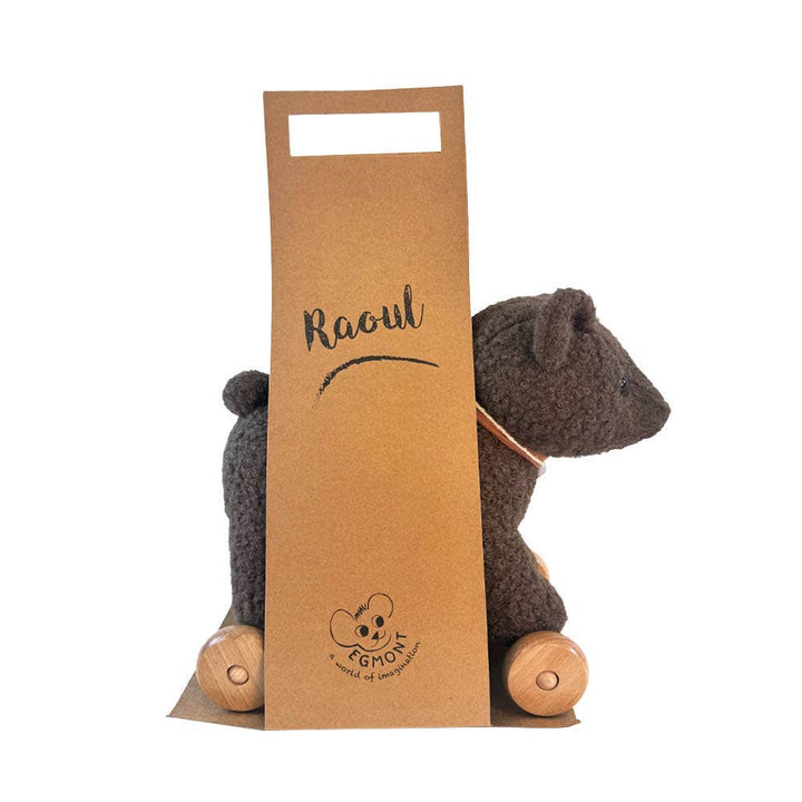 plusg teddy bear emon toddler push and pull toy 