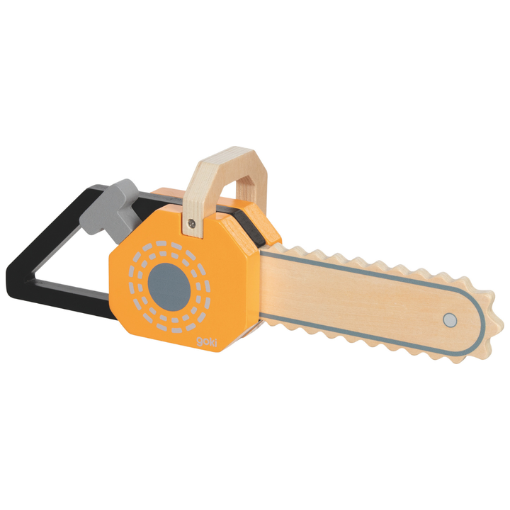 Goki Chainsaw with Sound makes playtime exciting with a fun wooden toy for kids.