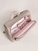 JuJuBe Diaper Satchel in Taupe with 14 compartments for diapers clothes snacks and toys