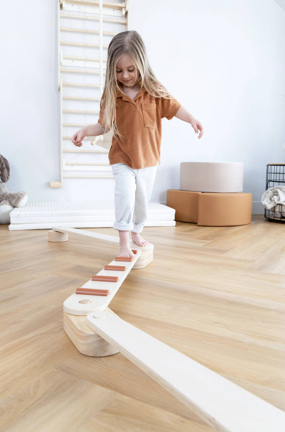 Boost motor skills using the Coco Village Wooden Balance Beams Set in Natural, a great choice for toddler toys.