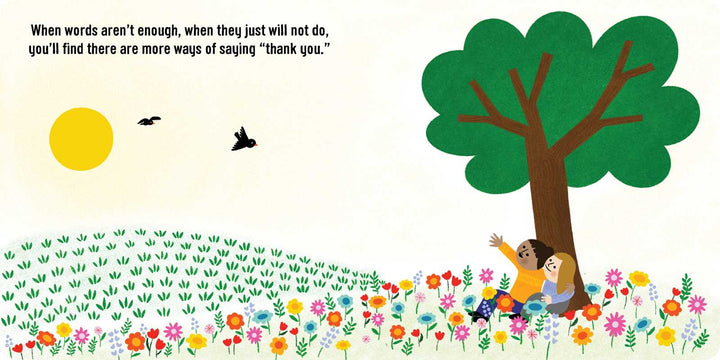 Gratitude spread from Thank You Book early childhood board book for read-aloud