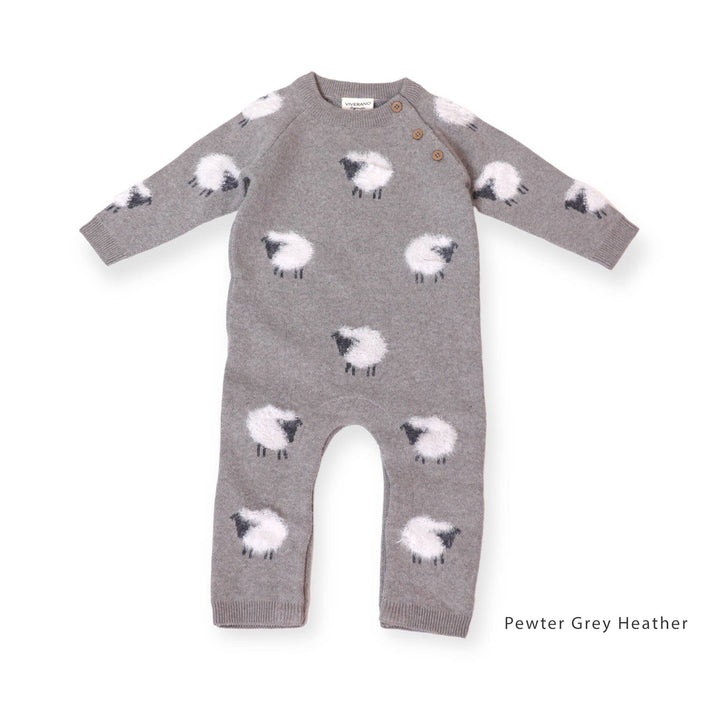 Viverano Organics Furry Sheep Baby Jumpsuit, soft and cozy organic baby clothes for little ones.