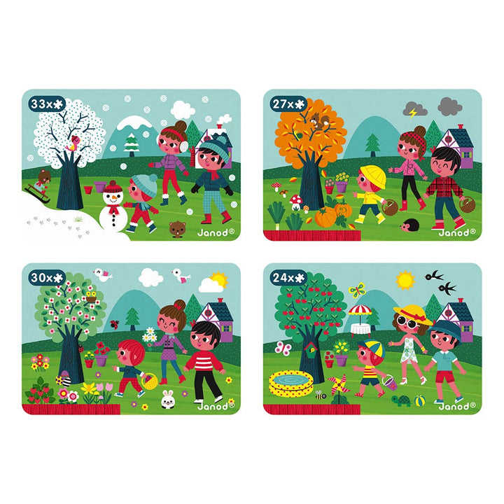 Educational magnetic toys summer scene from Janod's 4 Seasons book
