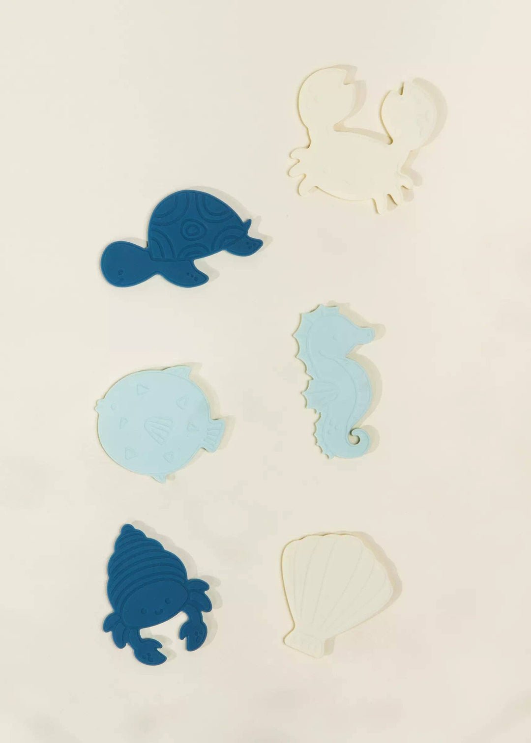 Colorful and functional, the Coco Village 6 Silicone Mini Bath Suction Toys in Multicolor are perfect for developmental toy use.