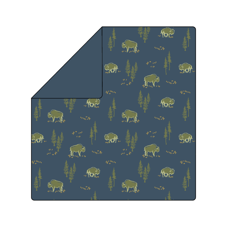 Mady & Max Free Range Bison swaddle blanket, 100% cotton muslin baby blanket