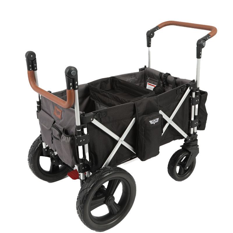 Keenz 7S 2.0 Wagon Stroller in gray with leather handle 