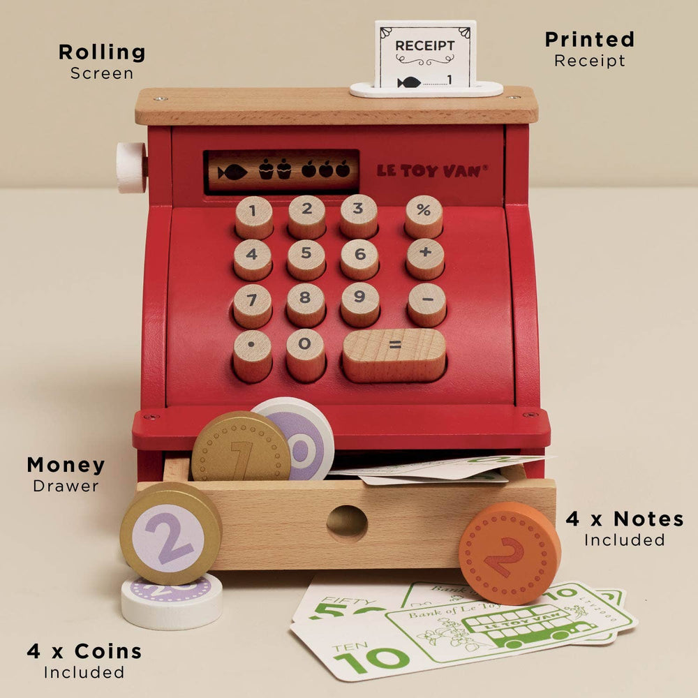 Le Toy Van Shop Till - Cash Register & Money, an educational toy that encourages counting and role-play