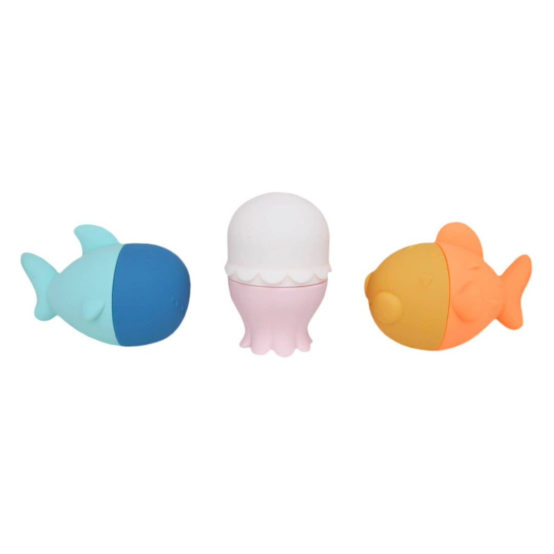 Close up of plush ocean toy detail, sensory bath toys for babies and toddlers