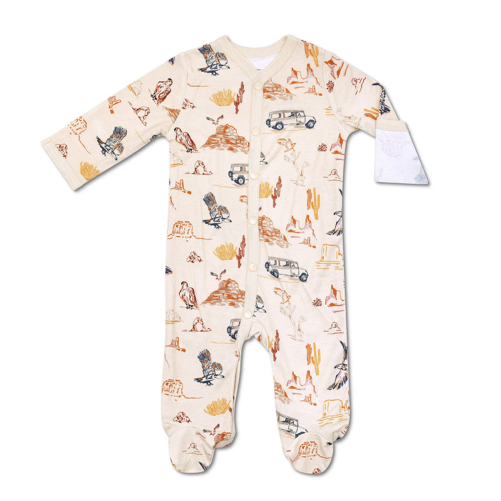 apple park canyon snap bamboo footed baby pajamas 