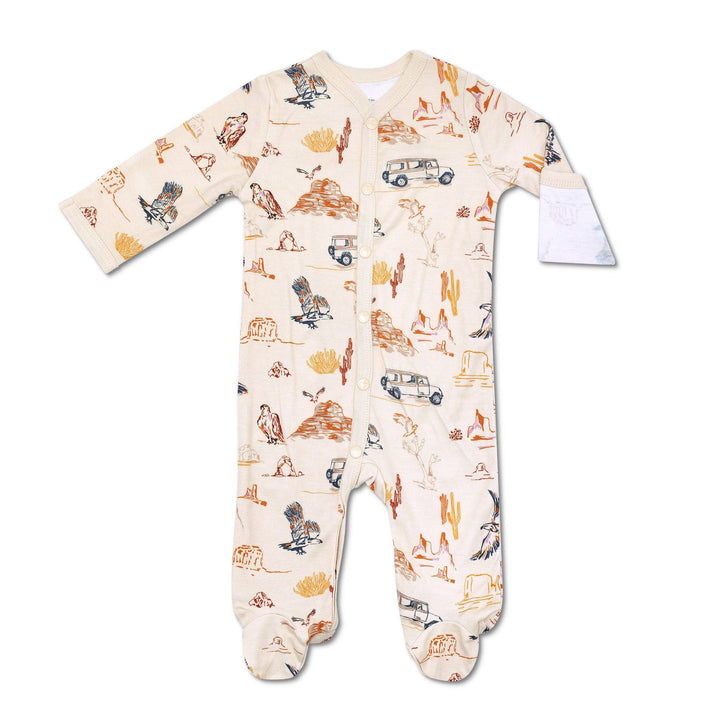 apple park canyon snap bamboo footed baby pajamas 