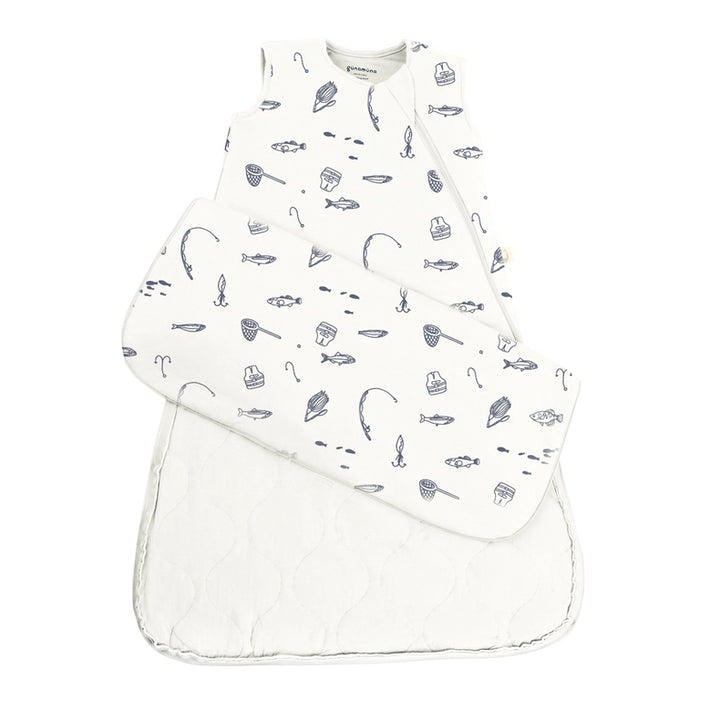 Soft Gunamuna Sleep Bag in Fishing, perfect toddler sleep sack for warmth and ease.