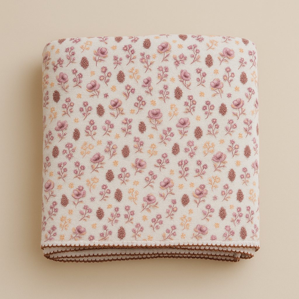 6-layer muslin swaddle in Pines Vintage from Cherubin Chic, double-sided baby blanket gift