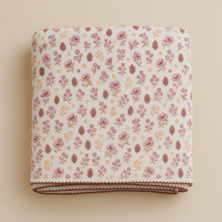 6-layer muslin swaddle in Pines Vintage from Cherubin Chic, double-sided baby blanket gift