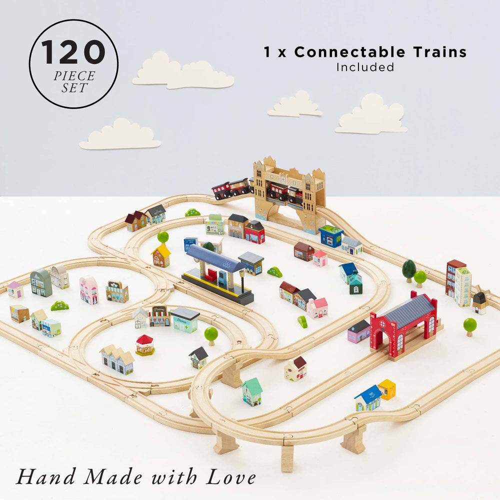 Tiny engineers can enjoy the Le Toy Van London Train Set, a kid toy that sparks creativity.