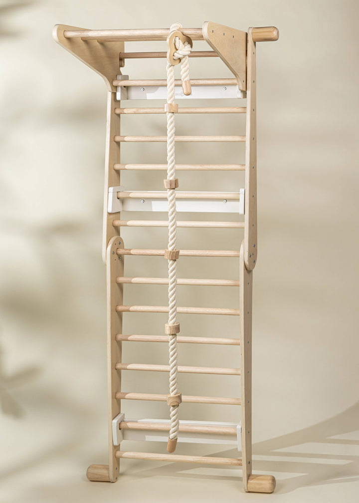 A minimalist Natural tone gives the Coco Village Montessori 2-in-1 Triangle & Wall Climber a calm look, ideal for organic exploration and fun.
