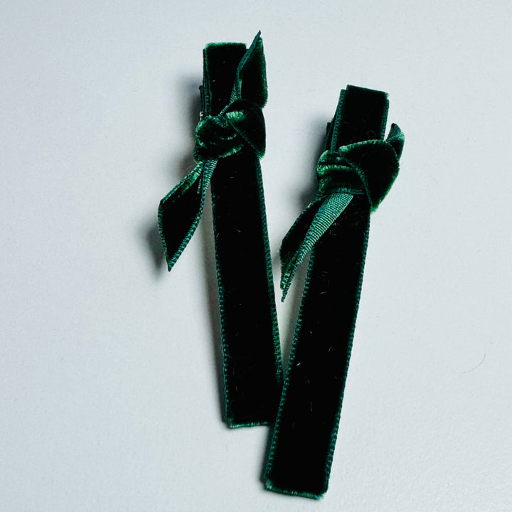 For everyday kids styles, Cookie & the Dude Japanese Velvet Bar Clips - Cool velvet ribbon hair clips