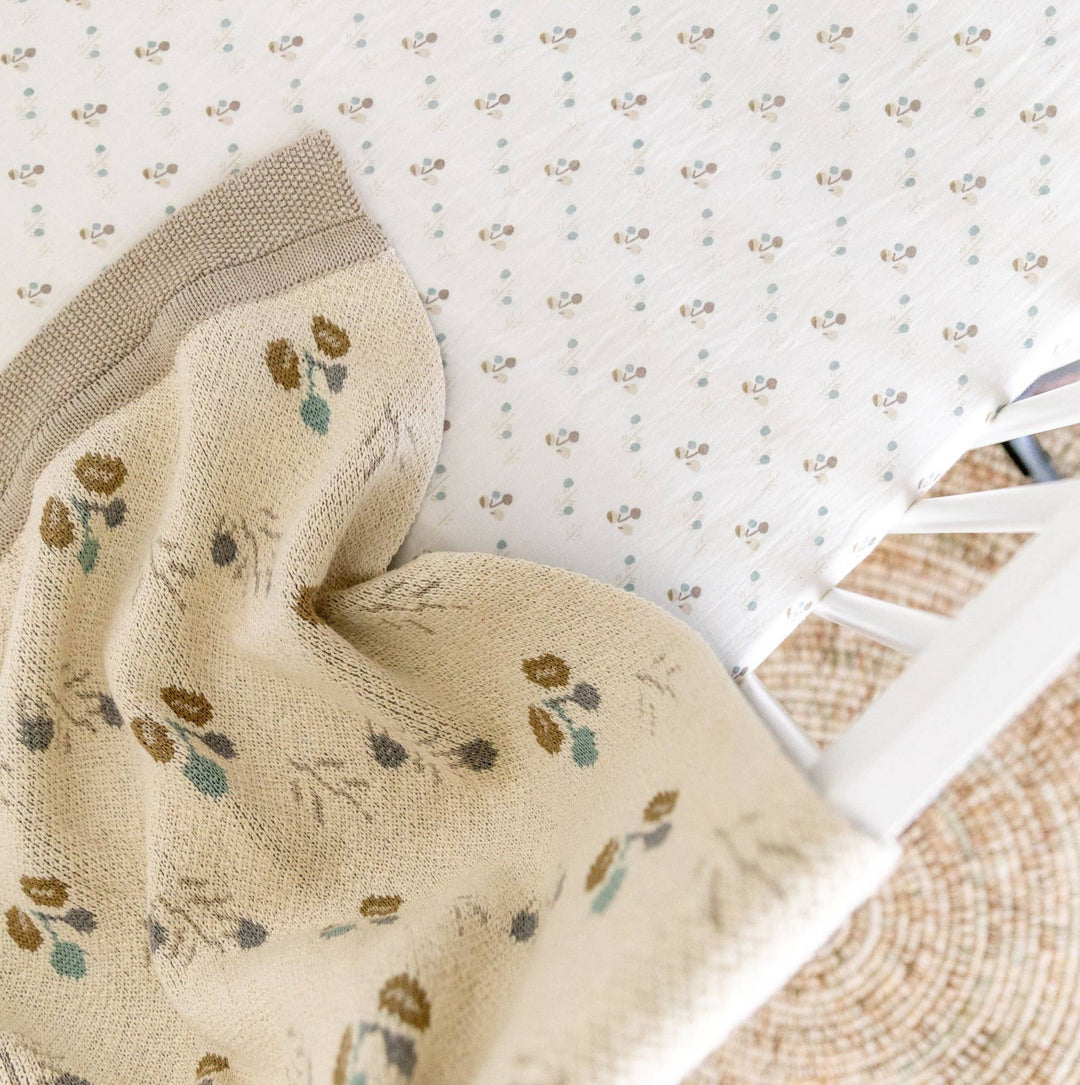 matching set of crib sheet and baby blanket organic nursery decor 