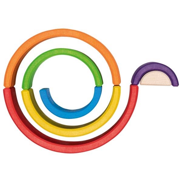 Goki Little Rainbow Building Blocks in Bold styled as a European classic for imaginative building.