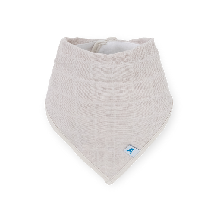 Stacked view of Little Unicorn Cotton Muslin + Fleece Bandana Bib 4 Pack - Mauve Stripe showing premium texture, best baby bibs choice.