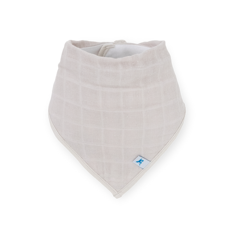Stacked view of Little Unicorn Cotton Muslin + Fleece Bandana Bib 4 Pack - Mauve Stripe showing premium texture, best baby bibs choice.