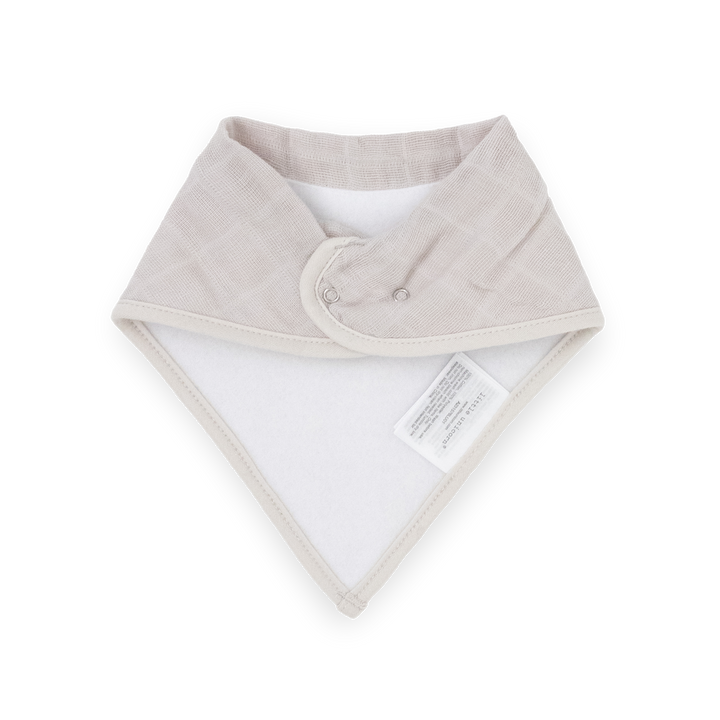Little Unicorn Cotton Muslin + Fleece Bandana Bib 4 Pack - Mauve Stripe with fleece lining, cozy bib baby accessory for feeding time.