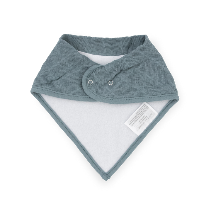 Soft pastel hues on Little Unicorn Cotton Muslin + Fleece Bandana Bib 4 Pack - Mauve Stripe, functional and cute baby boy bibs.