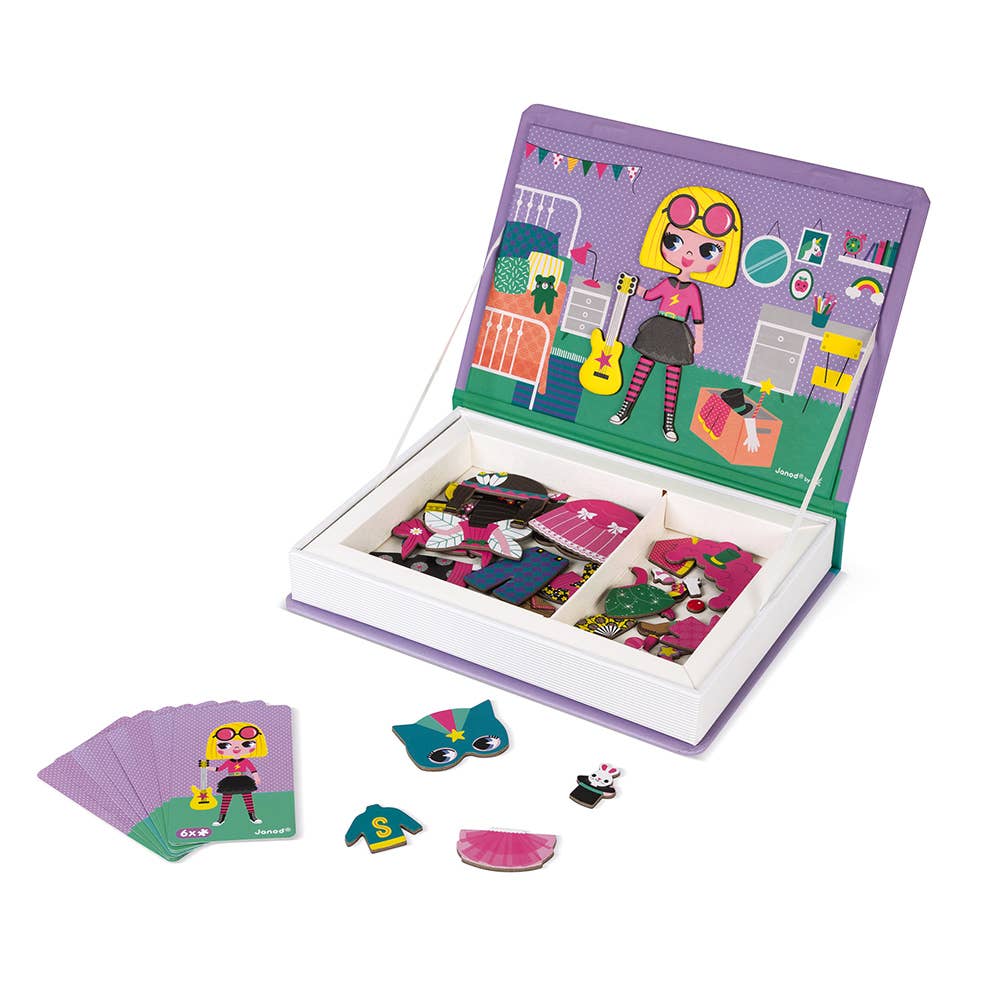 Magnetic play set travel case for Janod Magneti'book Girl's Costumes
